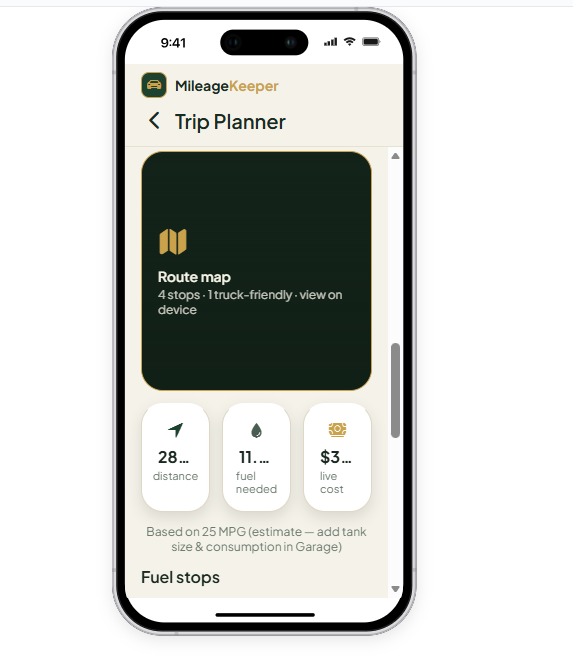 MileageKeeper screenshot 2
